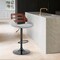 Armen Living Karter Adjustable Gray Faux Leather and Walnut Wood Bar Stool with Black Base LCKTBAWABLGR - alternate 5